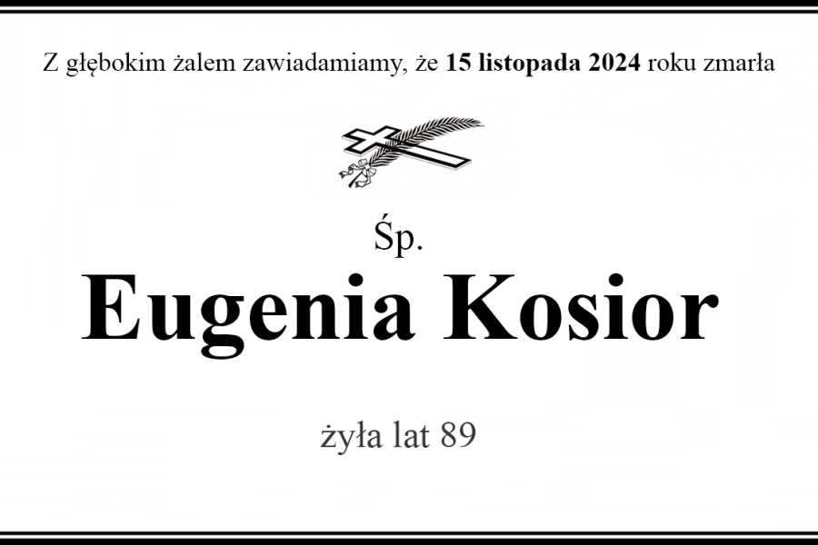 Zmarła Eugenia Kosior